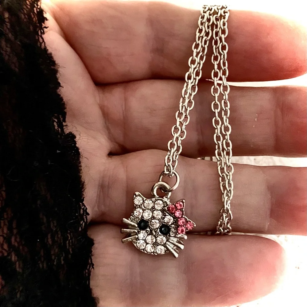 HELLO KITTY RING EARRINGS NECKLACE JEWELRY SET